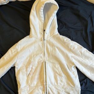 Cropped White Brandy Melville zip up